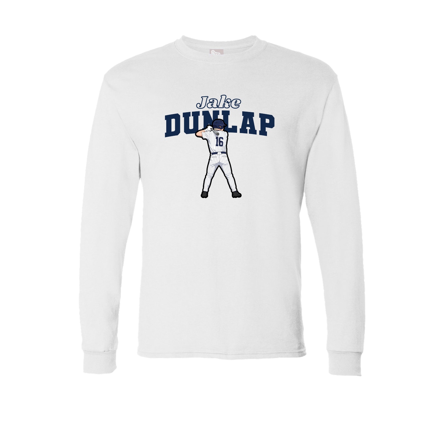 Long Sleeve Tee — Name Arch in White