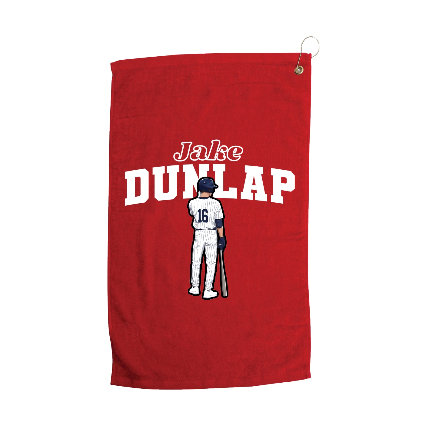 Golf Towel — Name Arch in Red