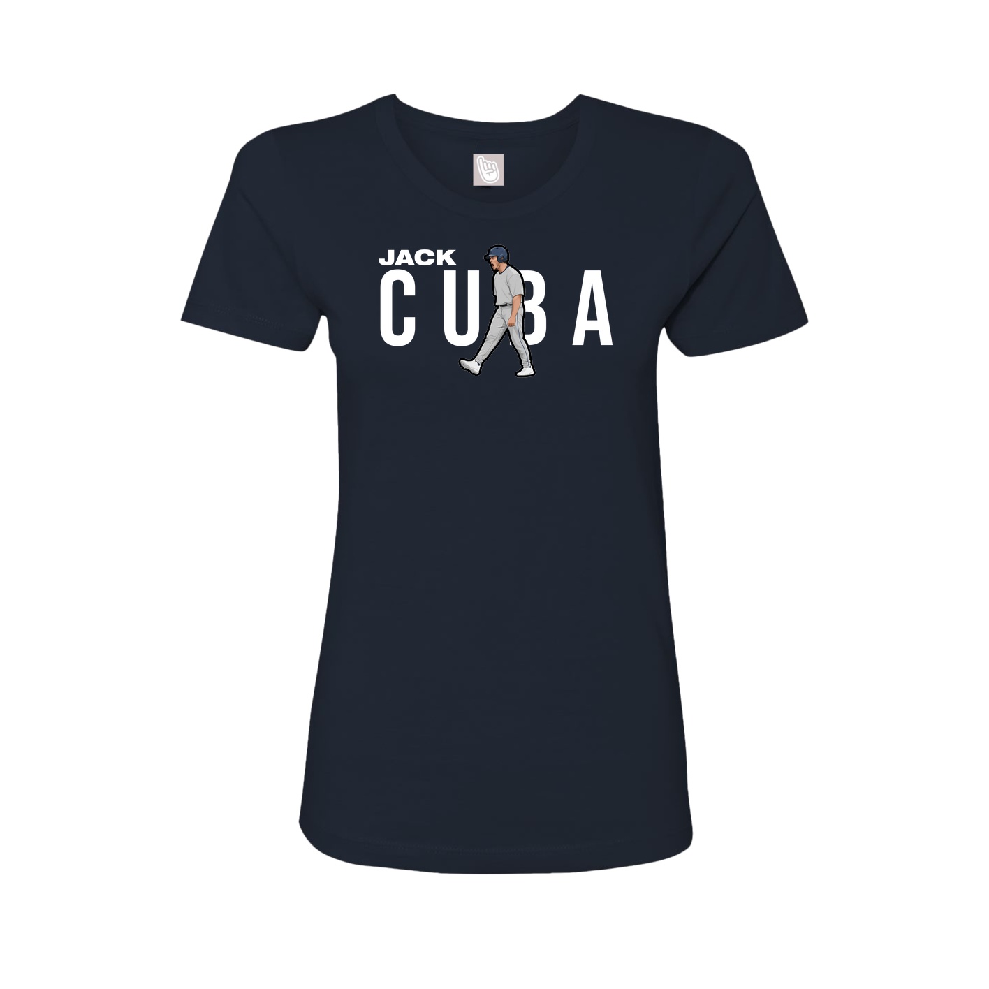 Fitted Women's Tee — Player Name in Navy