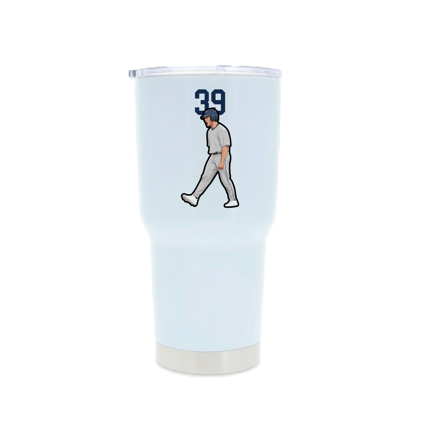 30oz Stainless Steel Tumbler — Number Top in White