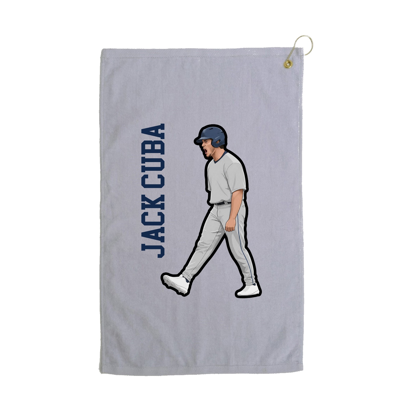 Golf Towel — Name Vertical in Grey