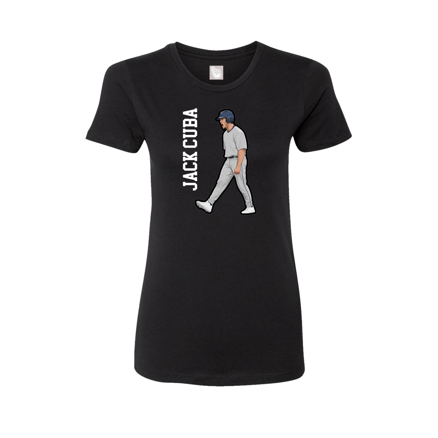 Fitted Women's Tee — Name Vertical in Black