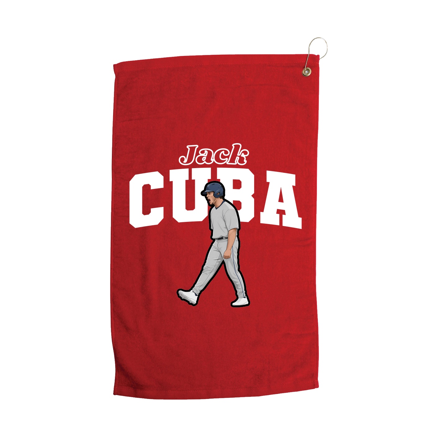 Golf Towel — Name Arch in Red