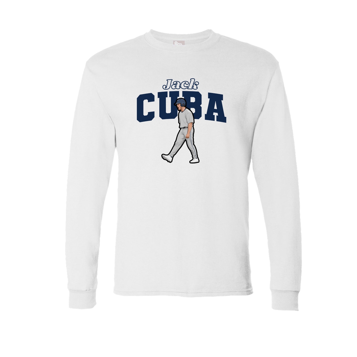 Long Sleeve Tee — Name Arch in White