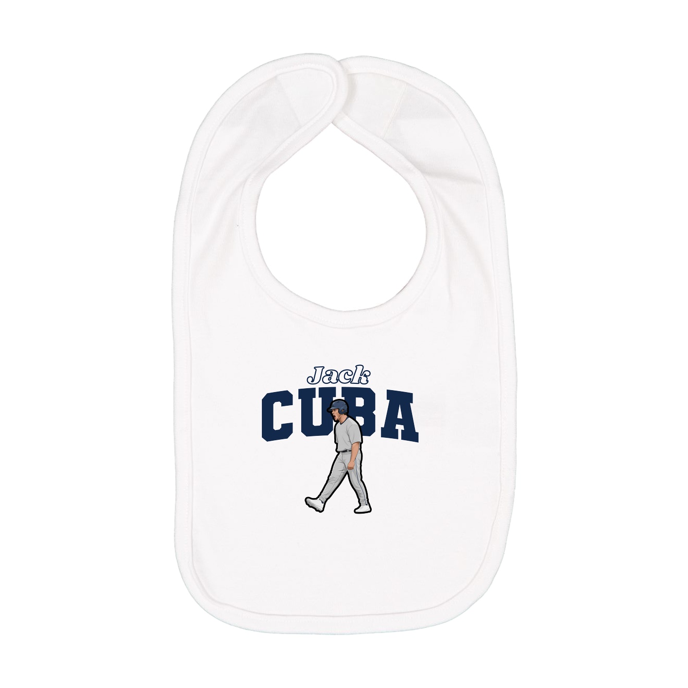 Infant Bib — Name Arch in White