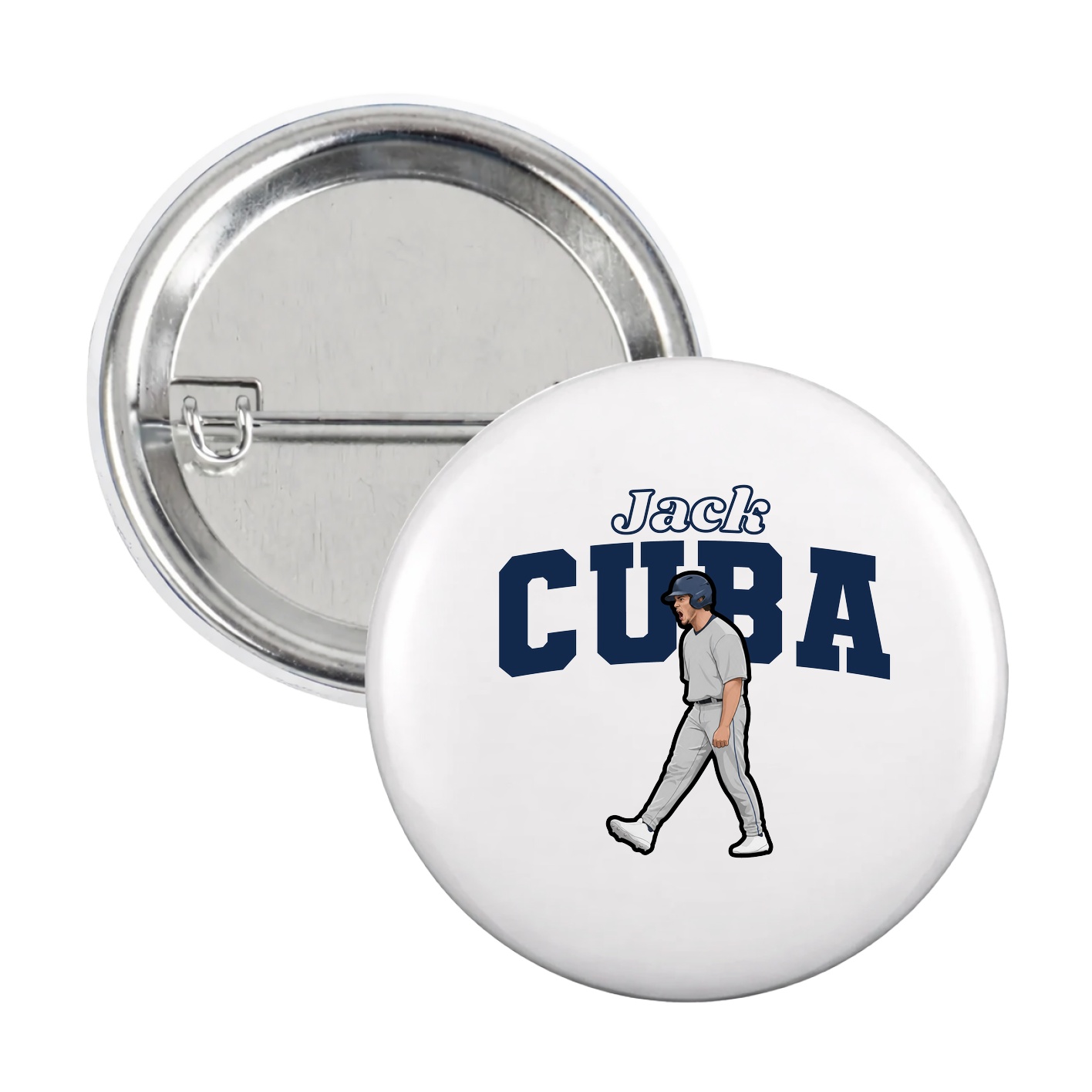 Game Day Button — Name Arch in White