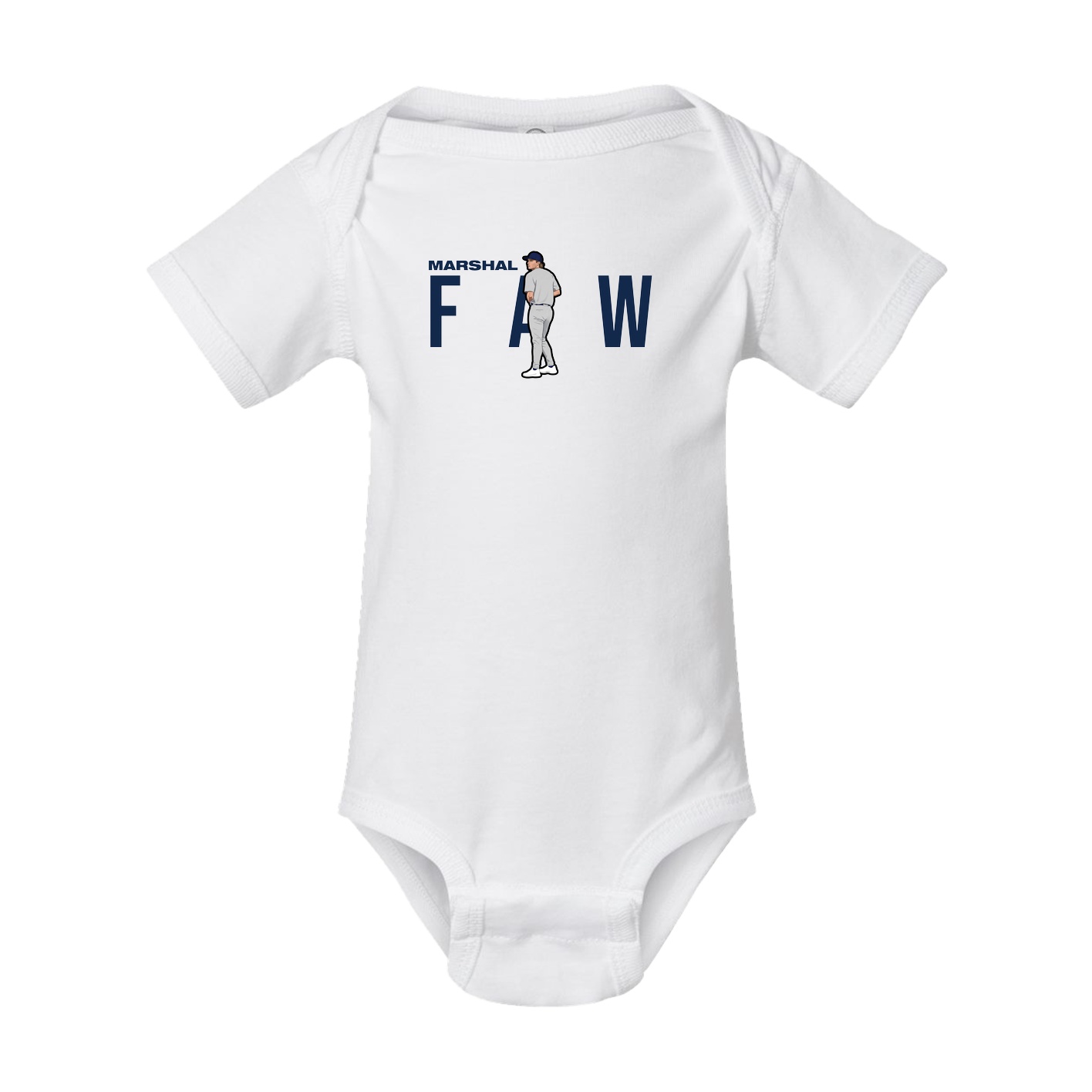 Baby Onesie — Player Name in White