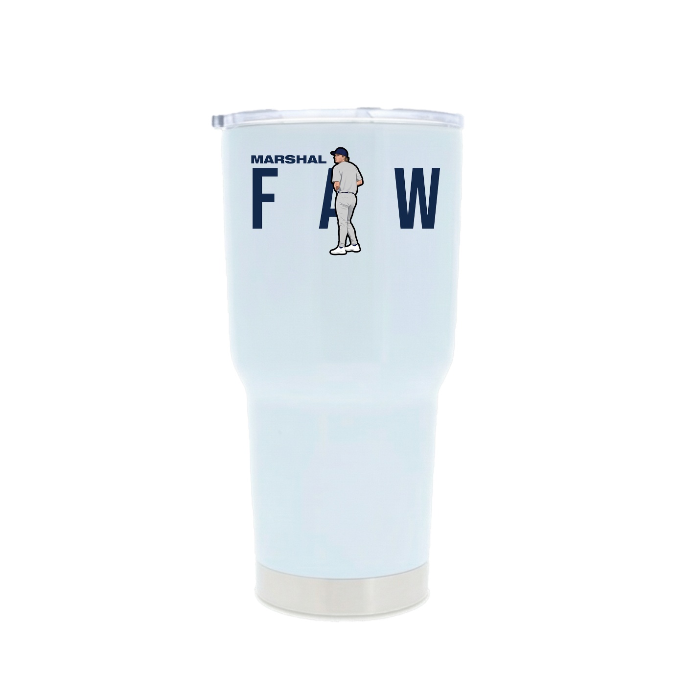 30oz Stainless Steel Tumbler — Player Name in White