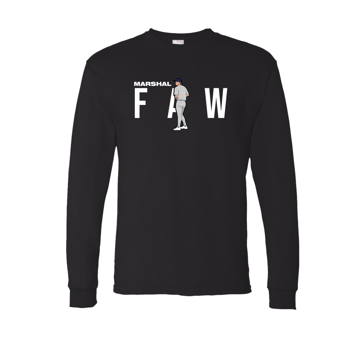 Long Sleeve Tee — Player Name in Black