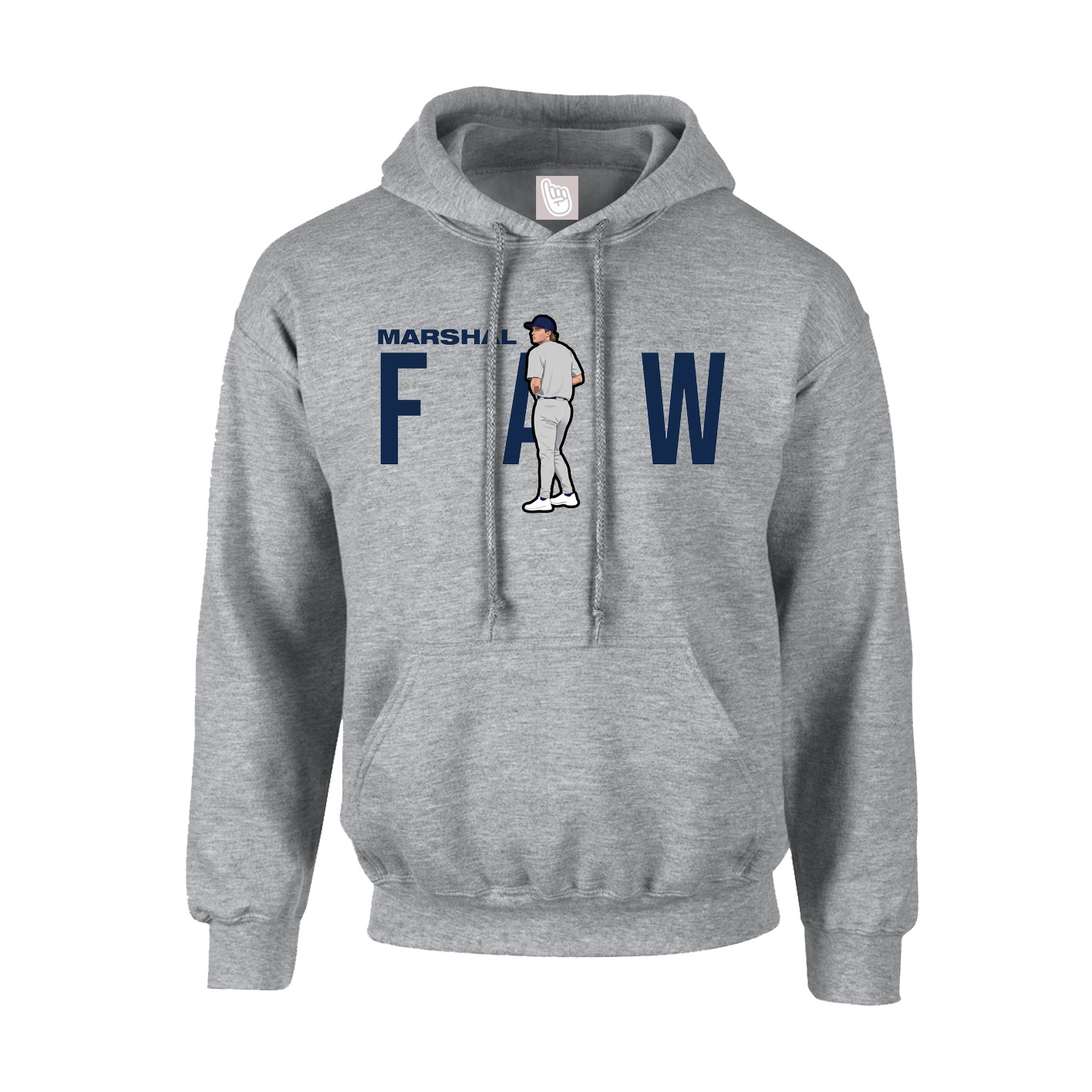 Youth Hoodie — Player Name in Grey