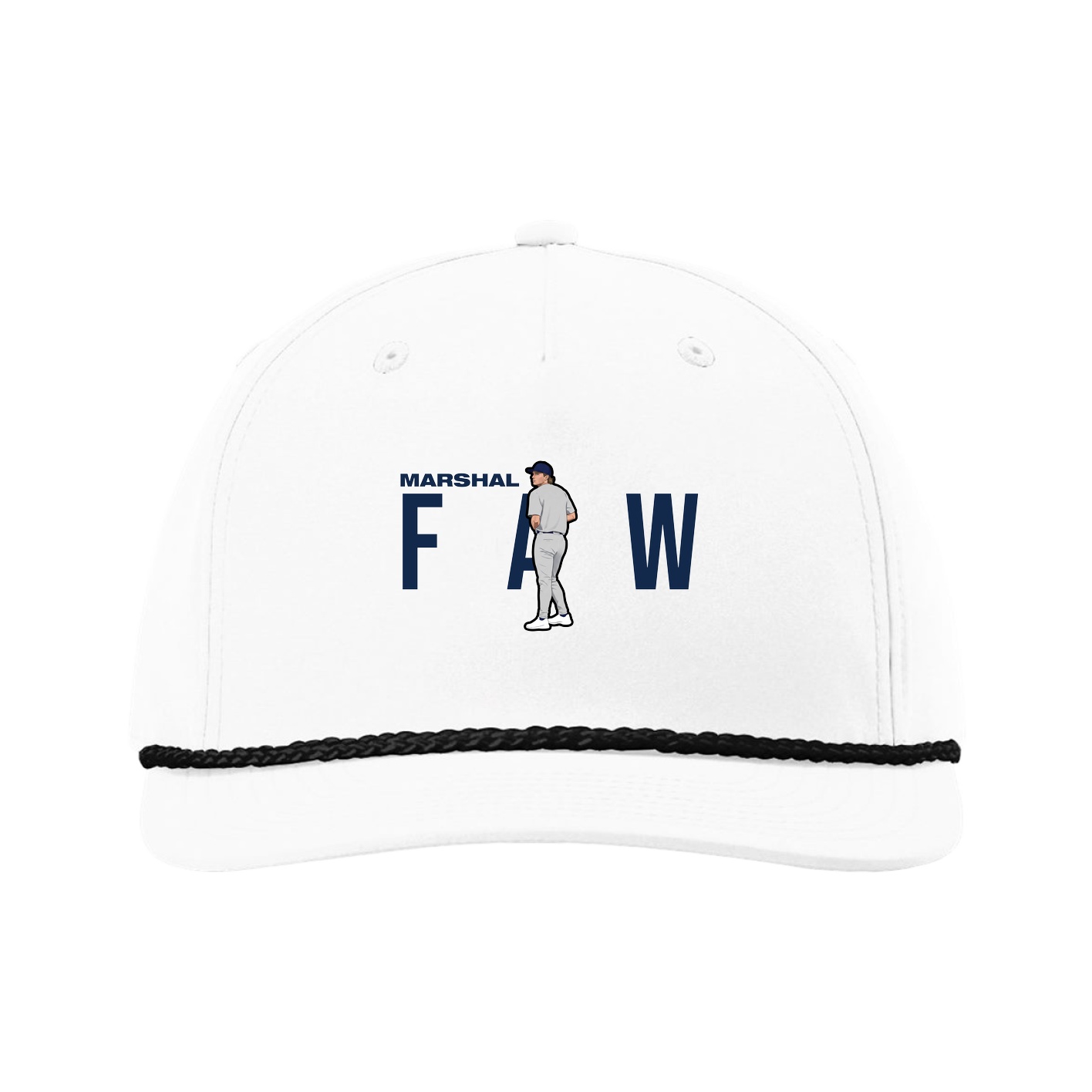 Five-Panel Classic Rope Cap — Player Name in White