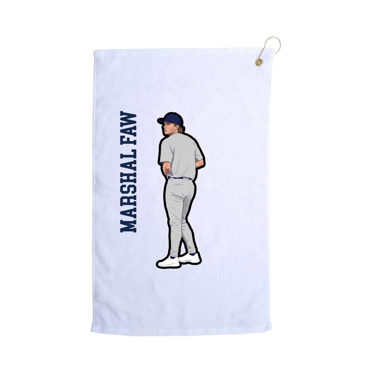 Golf Towel — Name Vertical in White