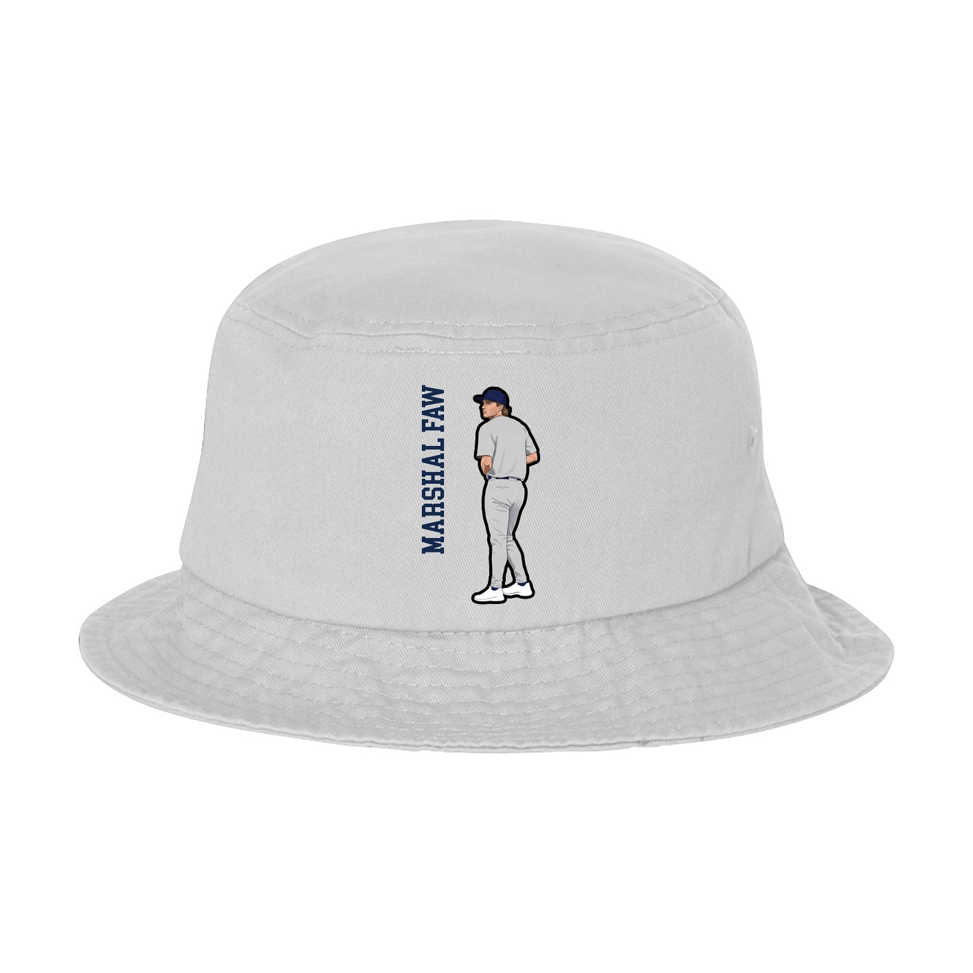 Bucket Cap — Name Vertical in White