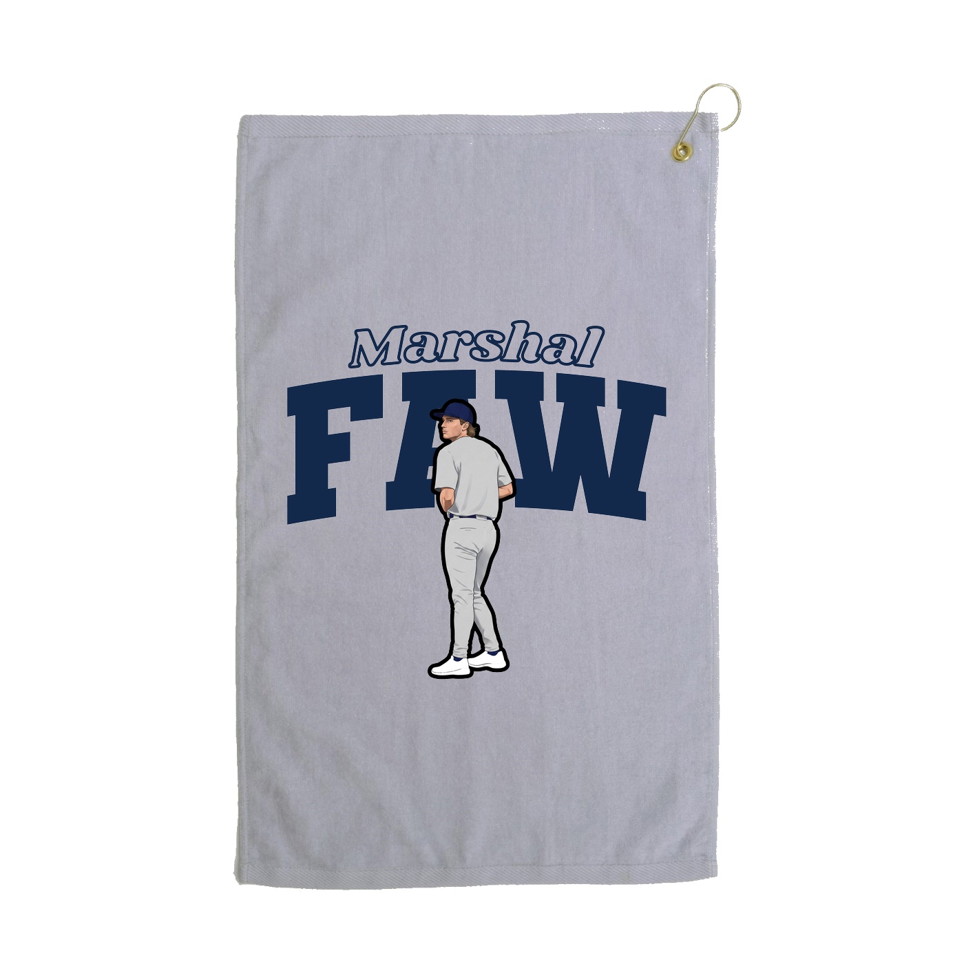 Golf Towel — Name Arch in Grey