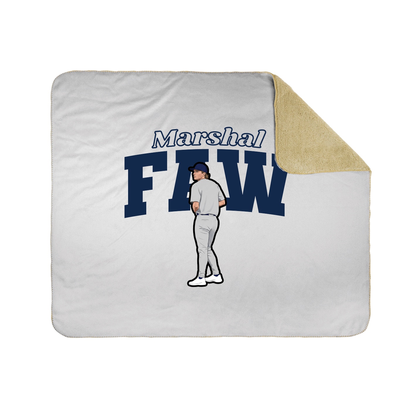 Throw Blanket — Name Arch in White