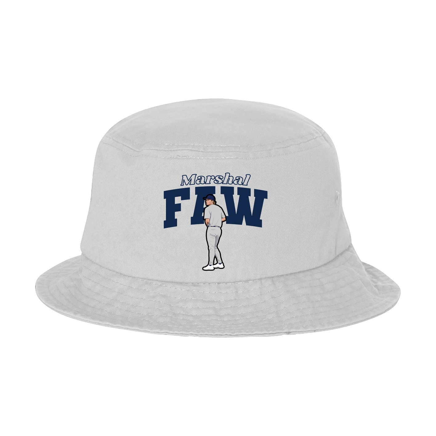Bucket Cap — Name Arch in White