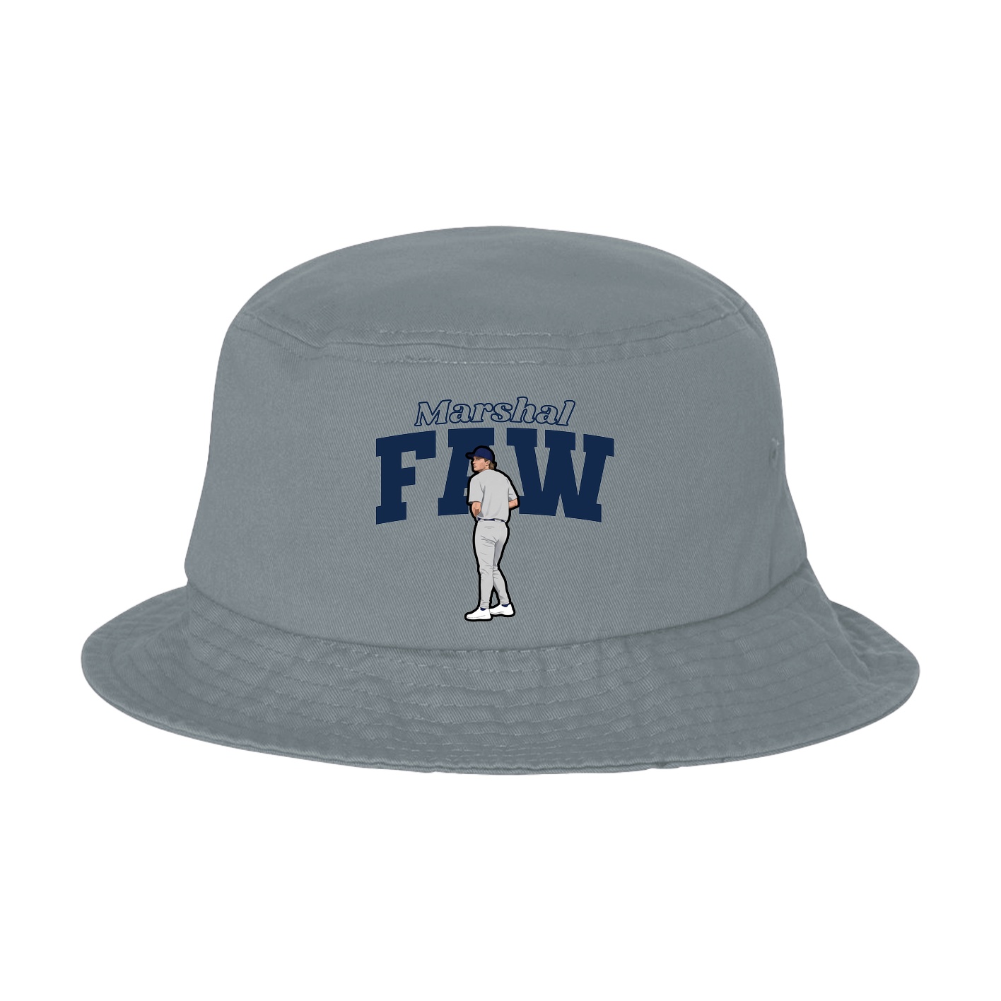 Bucket Cap — Name Arch in Grey