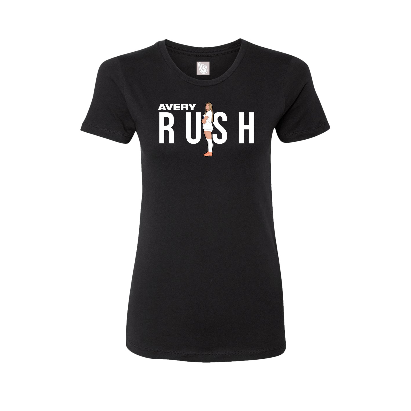 Fitted Women's Tee — Player Name in Black