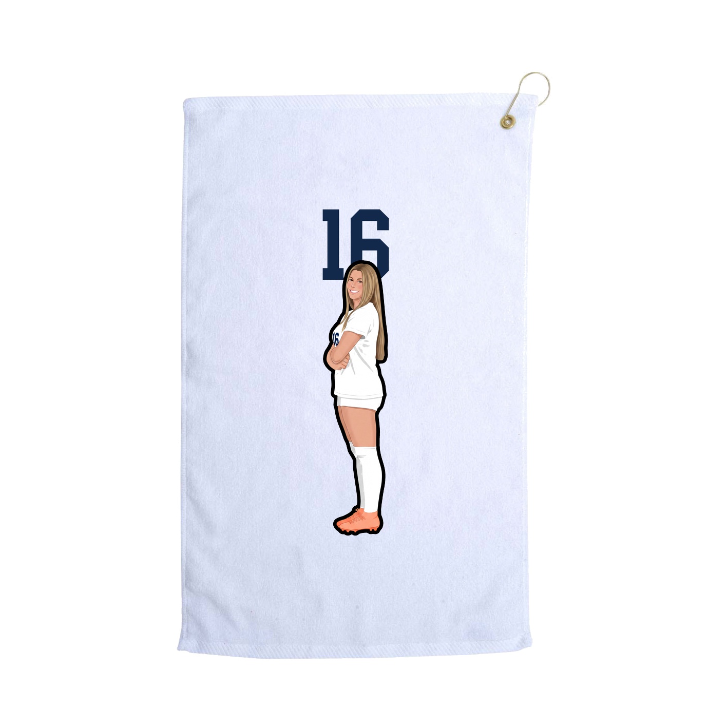 Golf Towel — Number Top in White