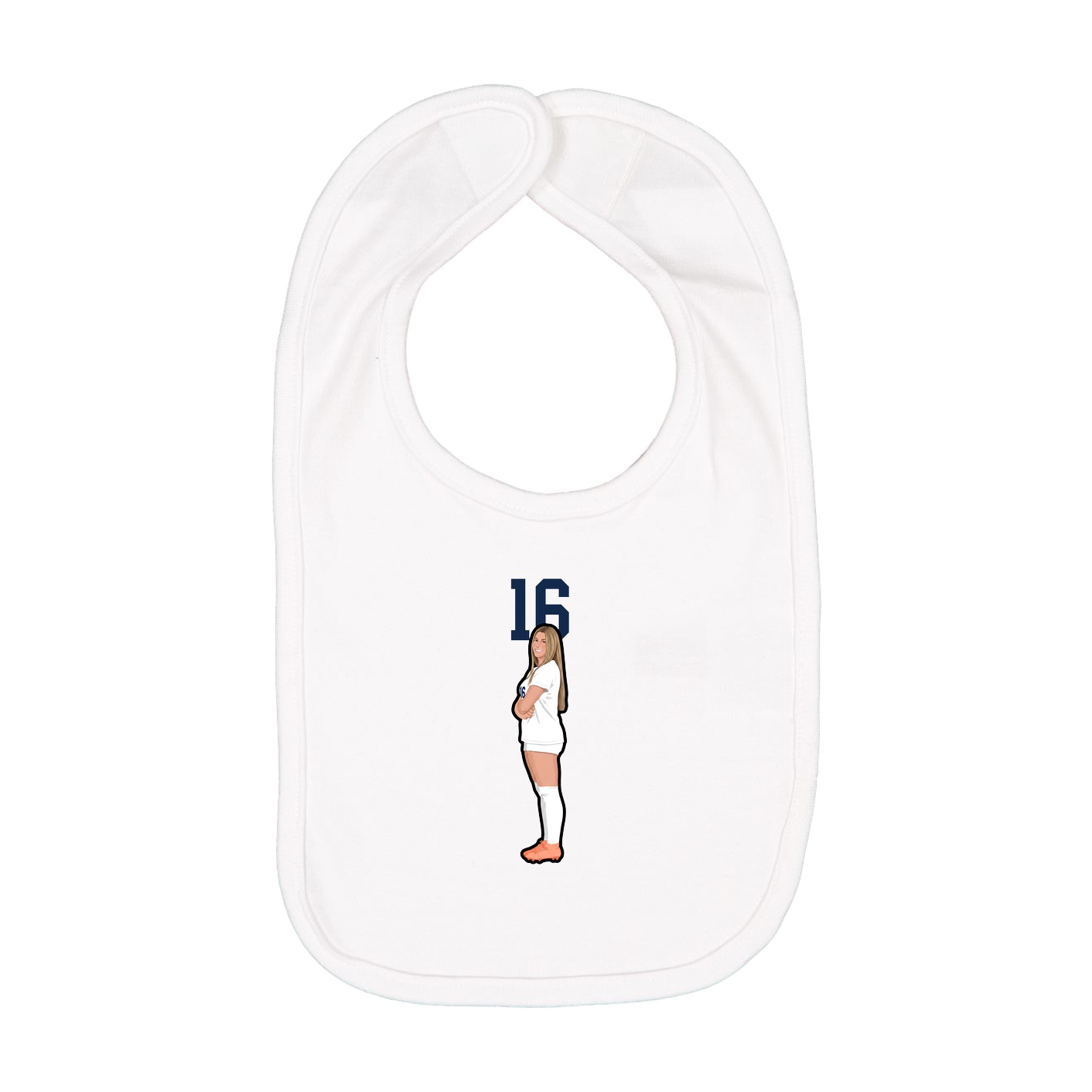 Infant Bib — Number Top in White
