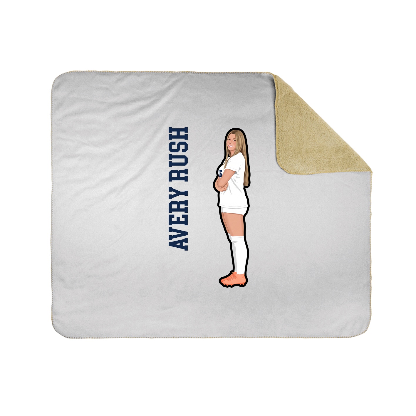 Throw Blanket — Name Vertical in White