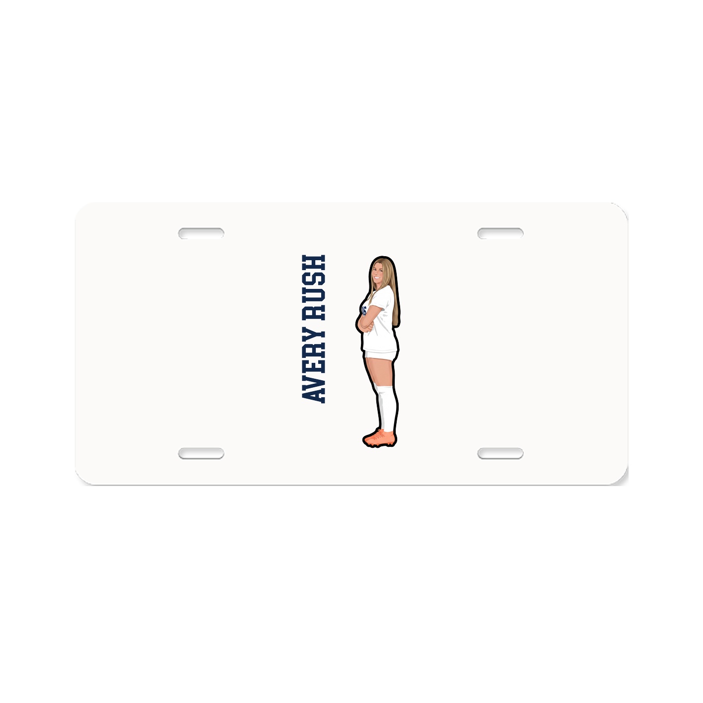 License Plate — Name Vertical in Classic