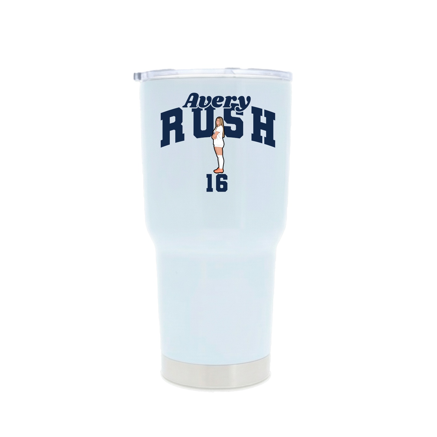 30oz Stainless Steel Tumbler — Signature Arch in White
