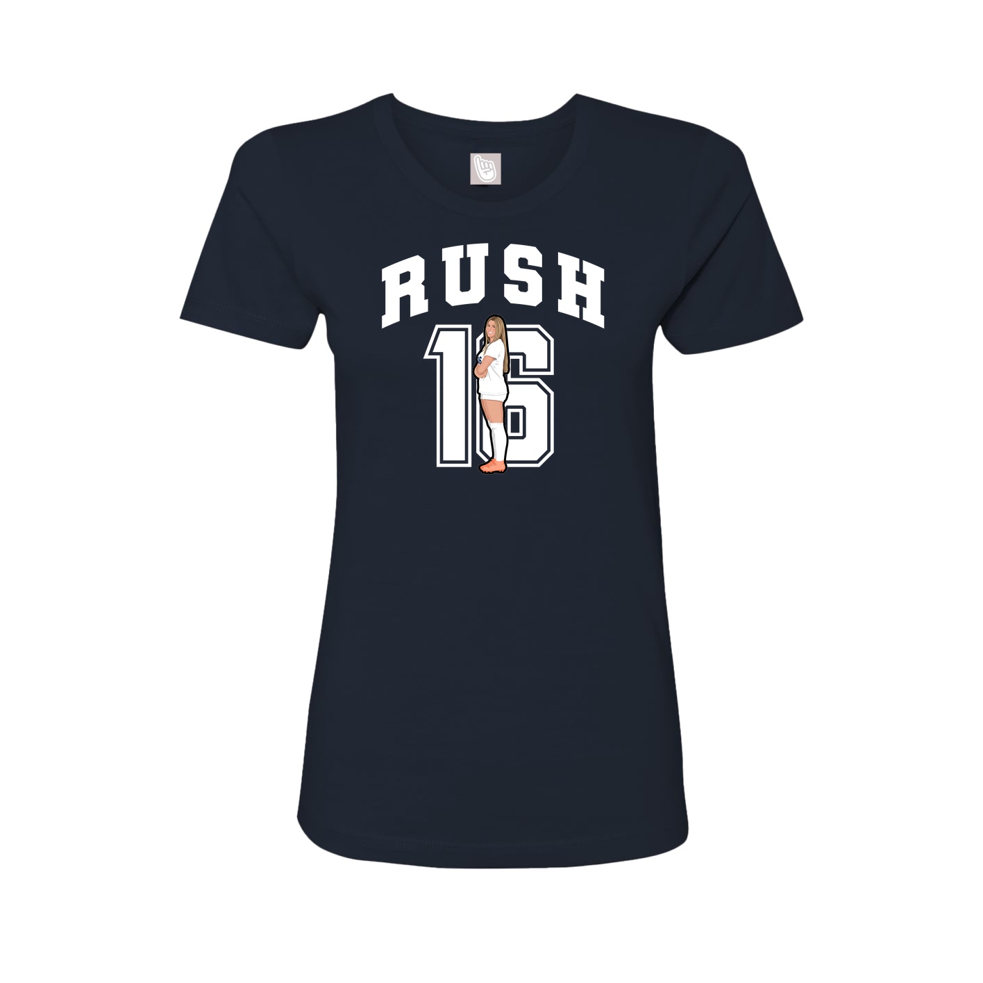 Fitted Women's Tee — Number in Navy