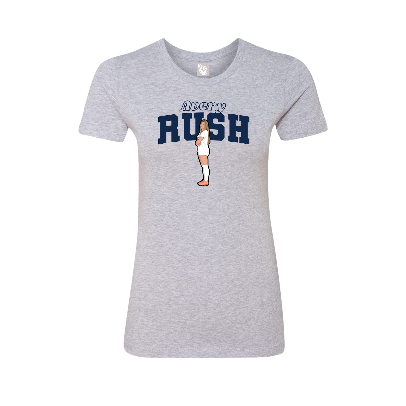 Fitted Women's Tee — Name Arch in Grey