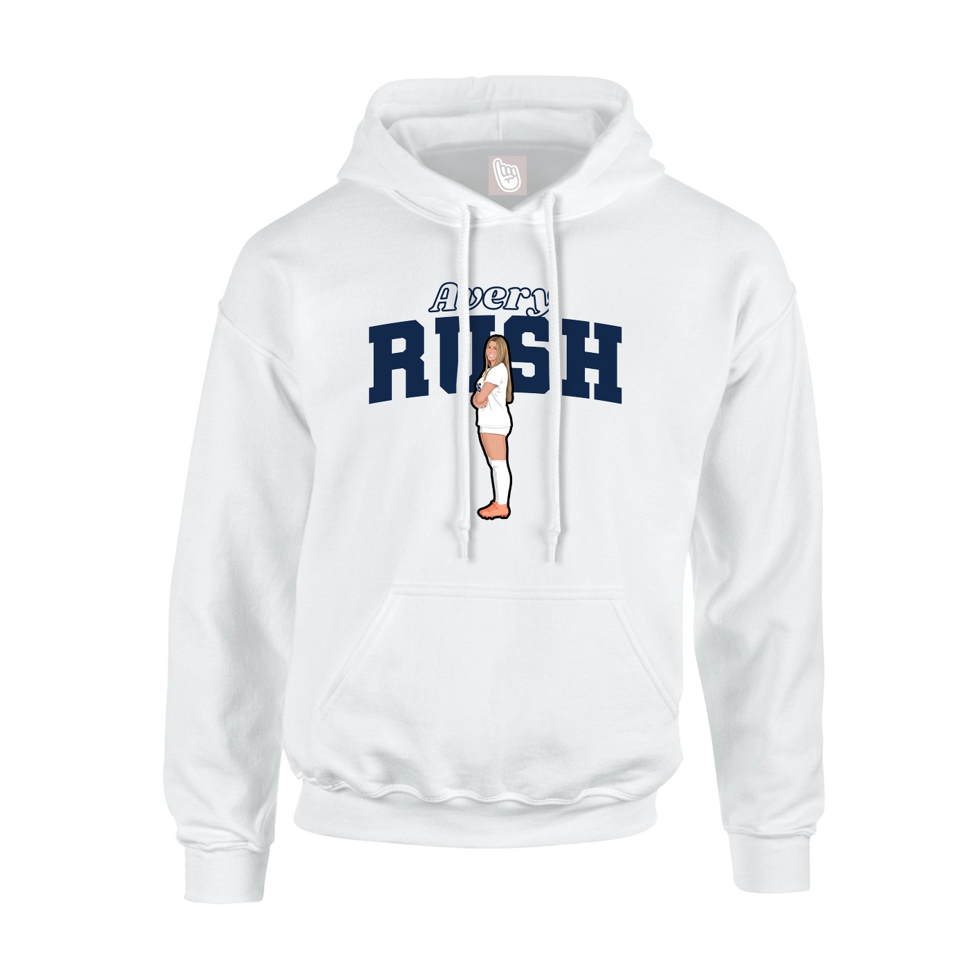 Hoodie — Name Arch in White