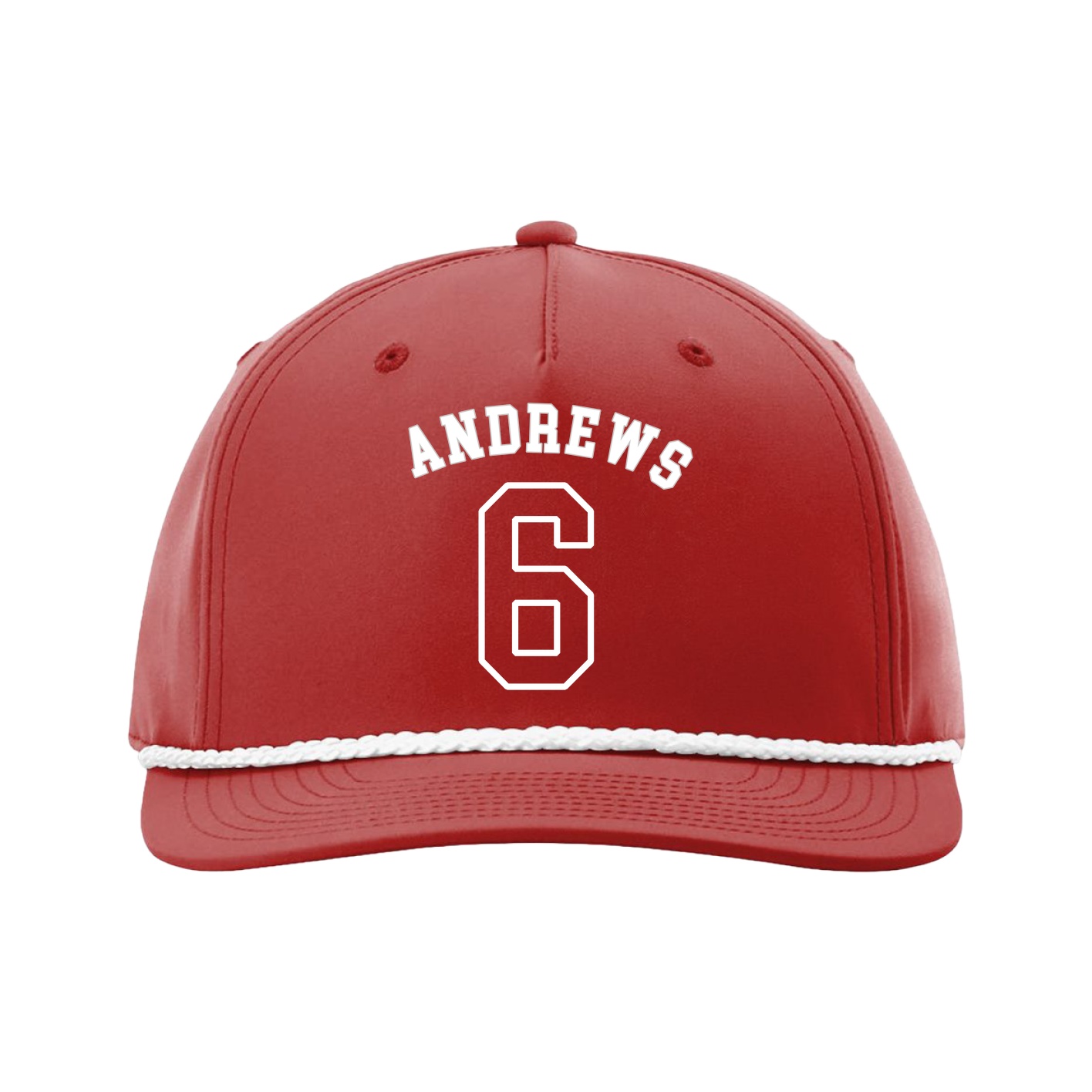 Five-Panel Classic Rope Cap — Shirsey Arch in Red