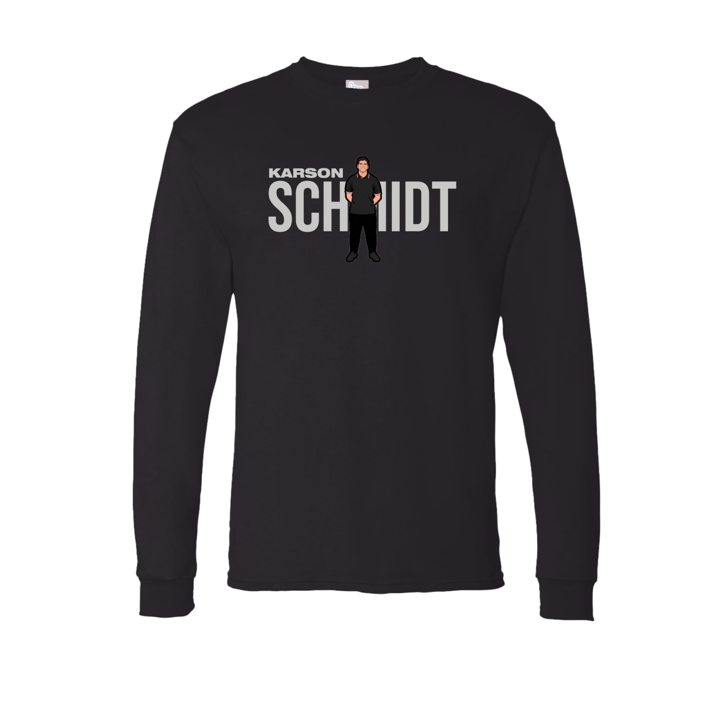 Long Sleeve Tee — Player Name in Black