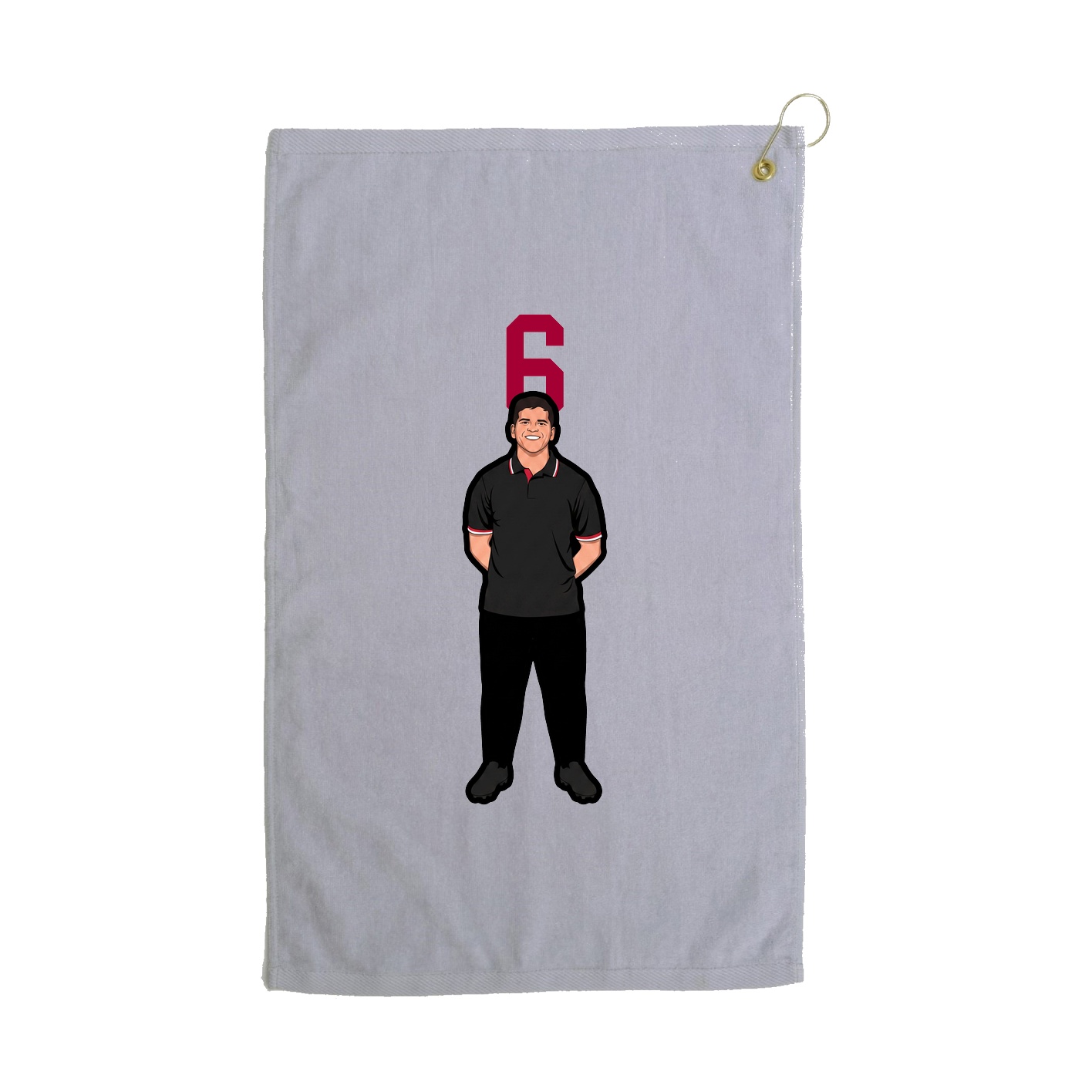 Golf Towel — Number Top in Grey