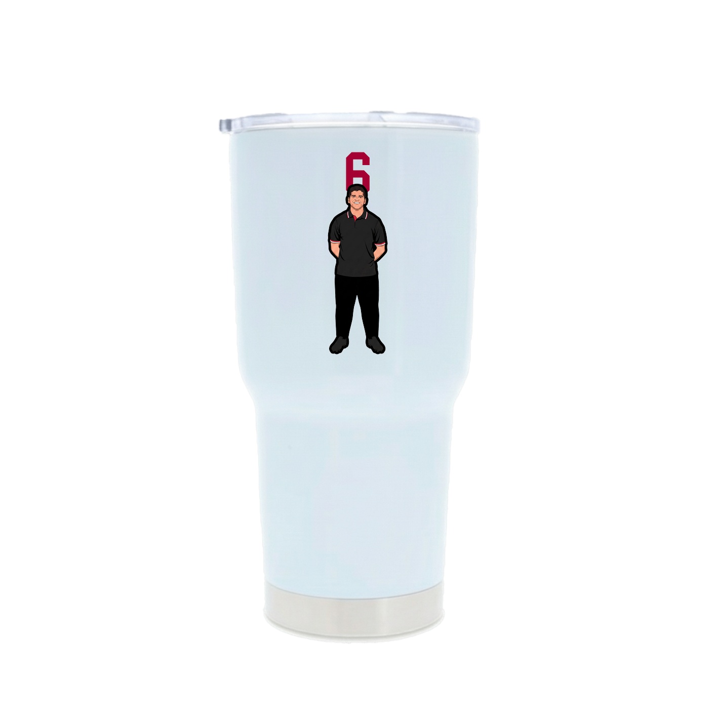 30oz Stainless Steel Tumbler — Number Top in White