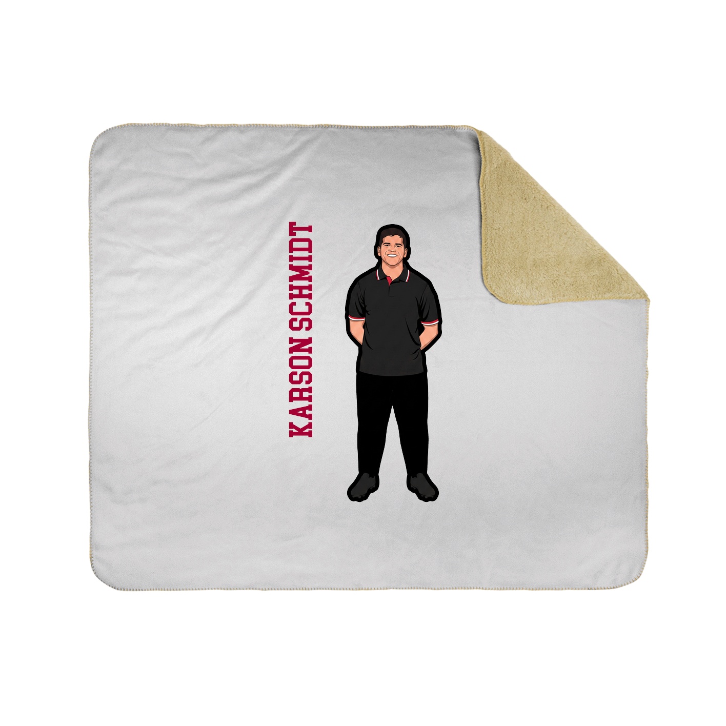 Throw Blanket — Name Vertical in White