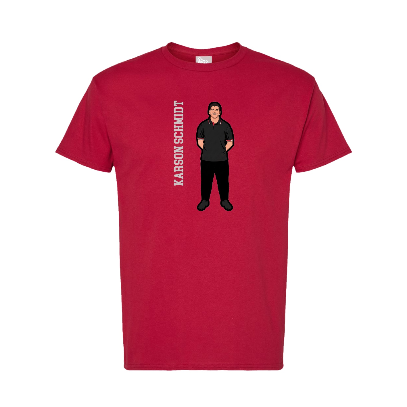 Tee — Name Vertical in Crimson