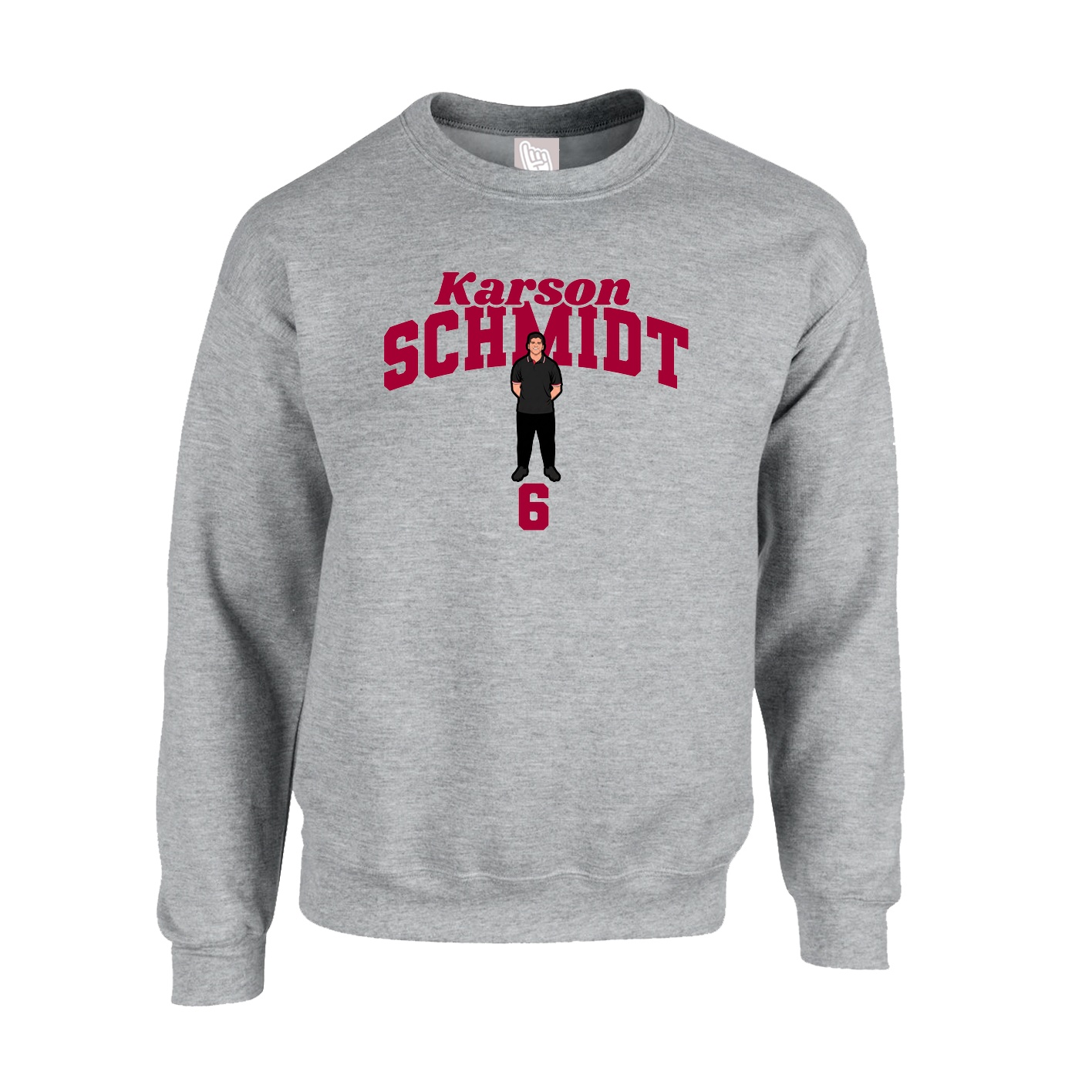 Fleece Crew — Signature Arch in Grey