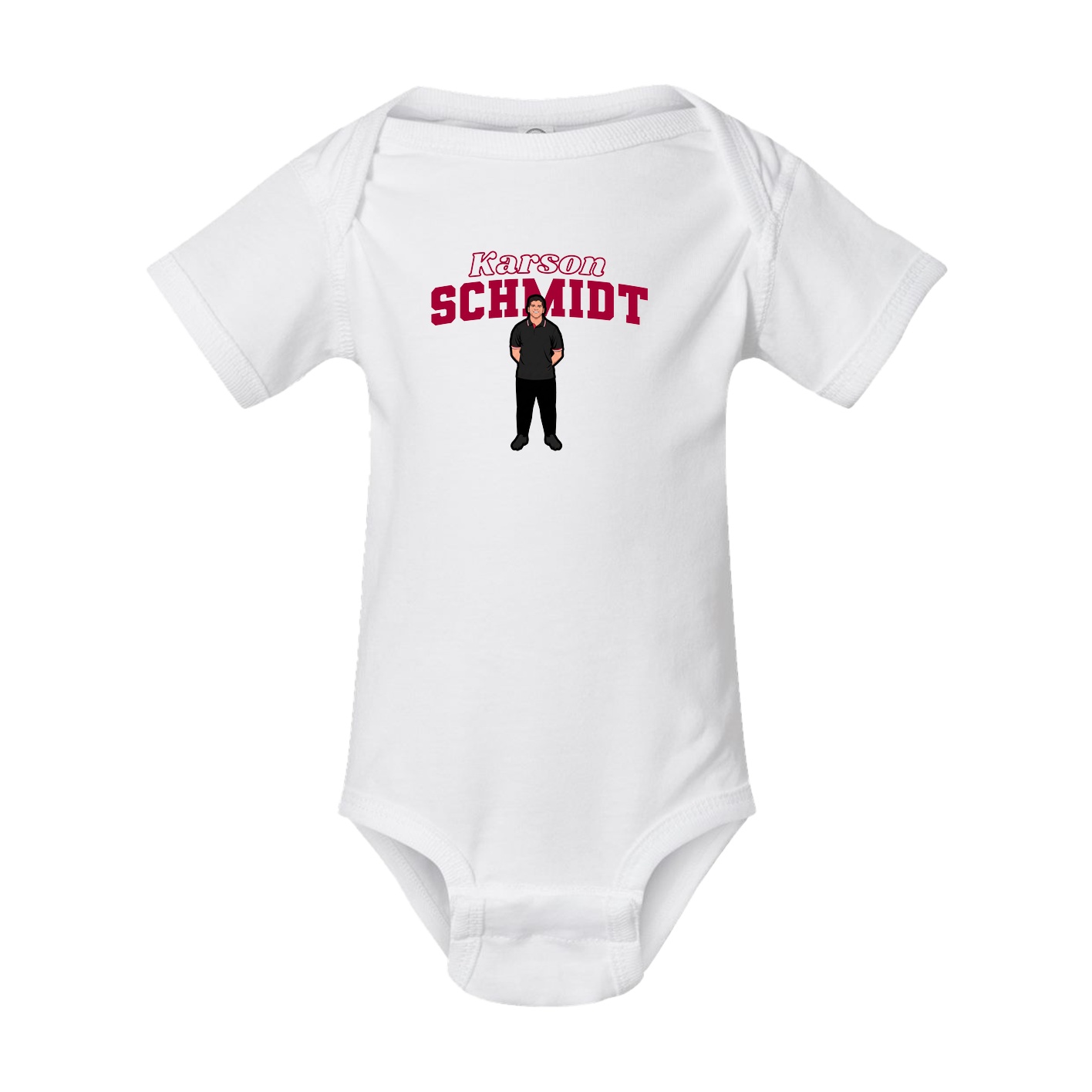 Baby Onesie — Name Arch in White