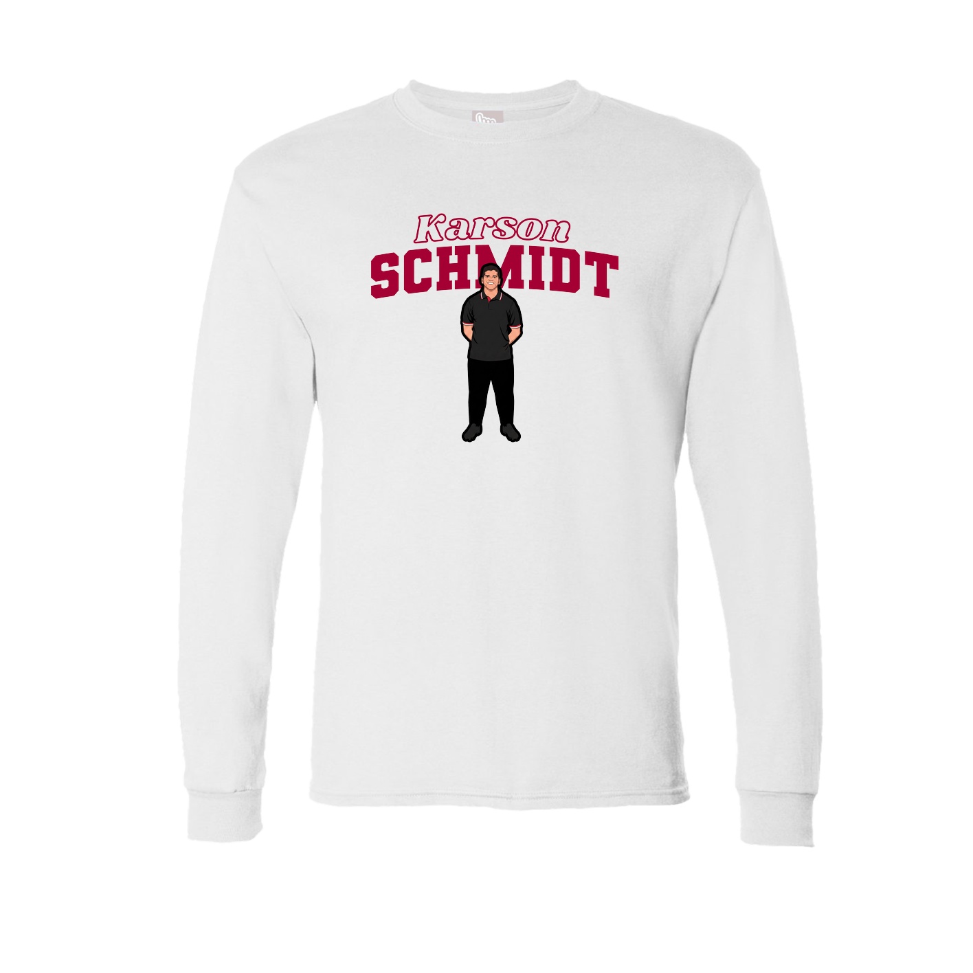 Long Sleeve Tee — Name Arch in White