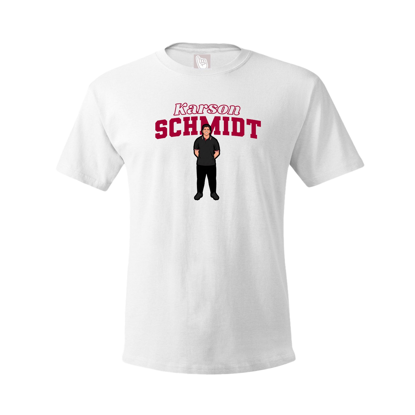 Youth Tee — Name Arch in White