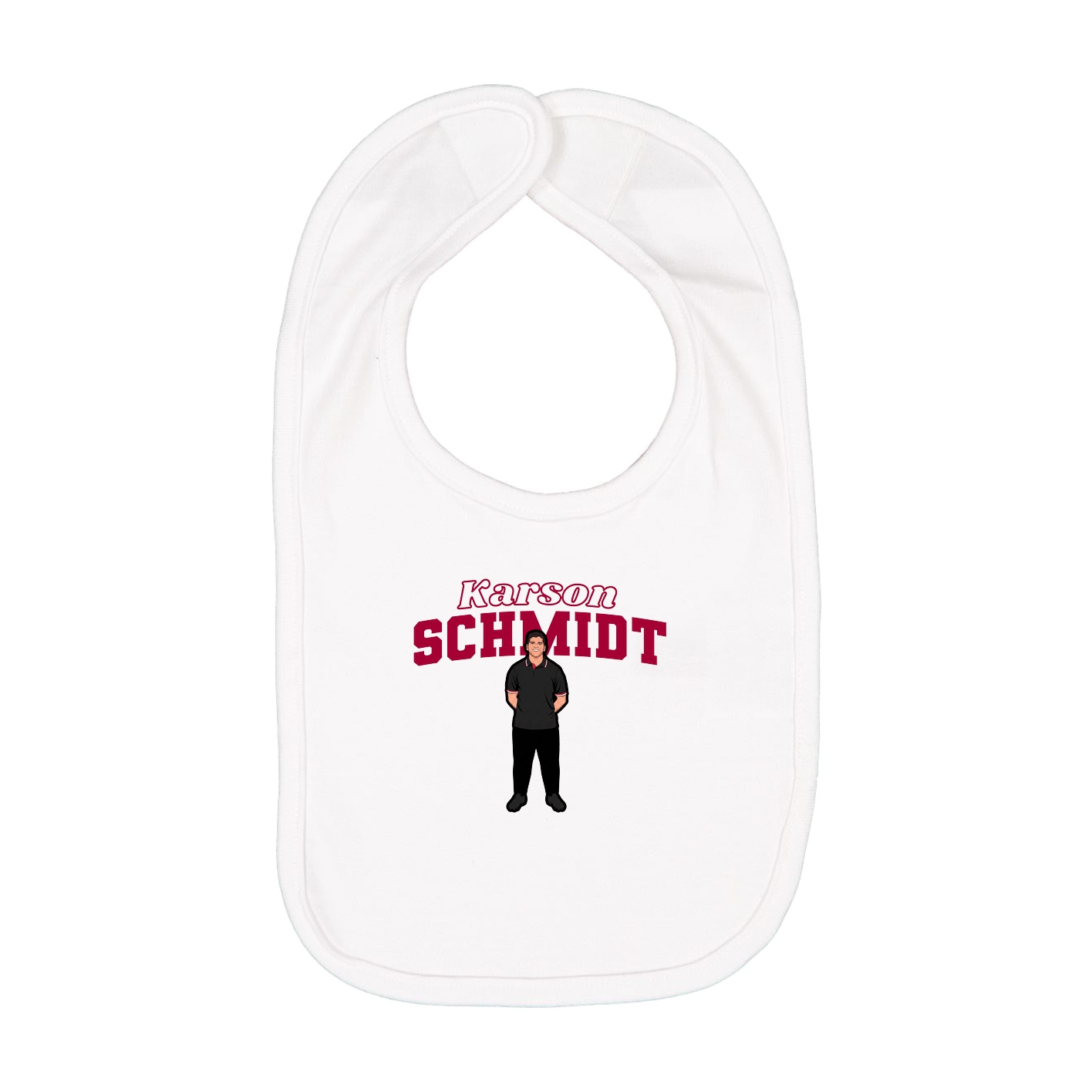 Infant Bib — Name Arch in White