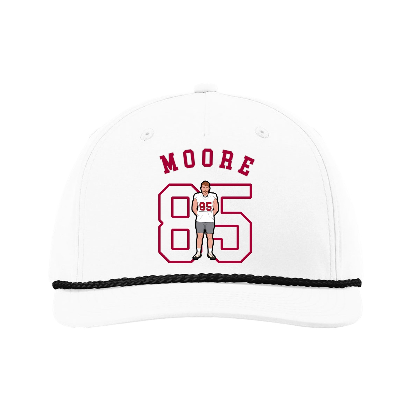 Five-Panel Classic Rope Cap — Shirsey Arch in White