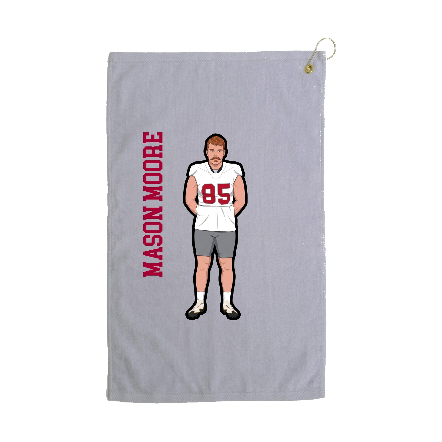 Golf Towel — Name Vertical in Grey