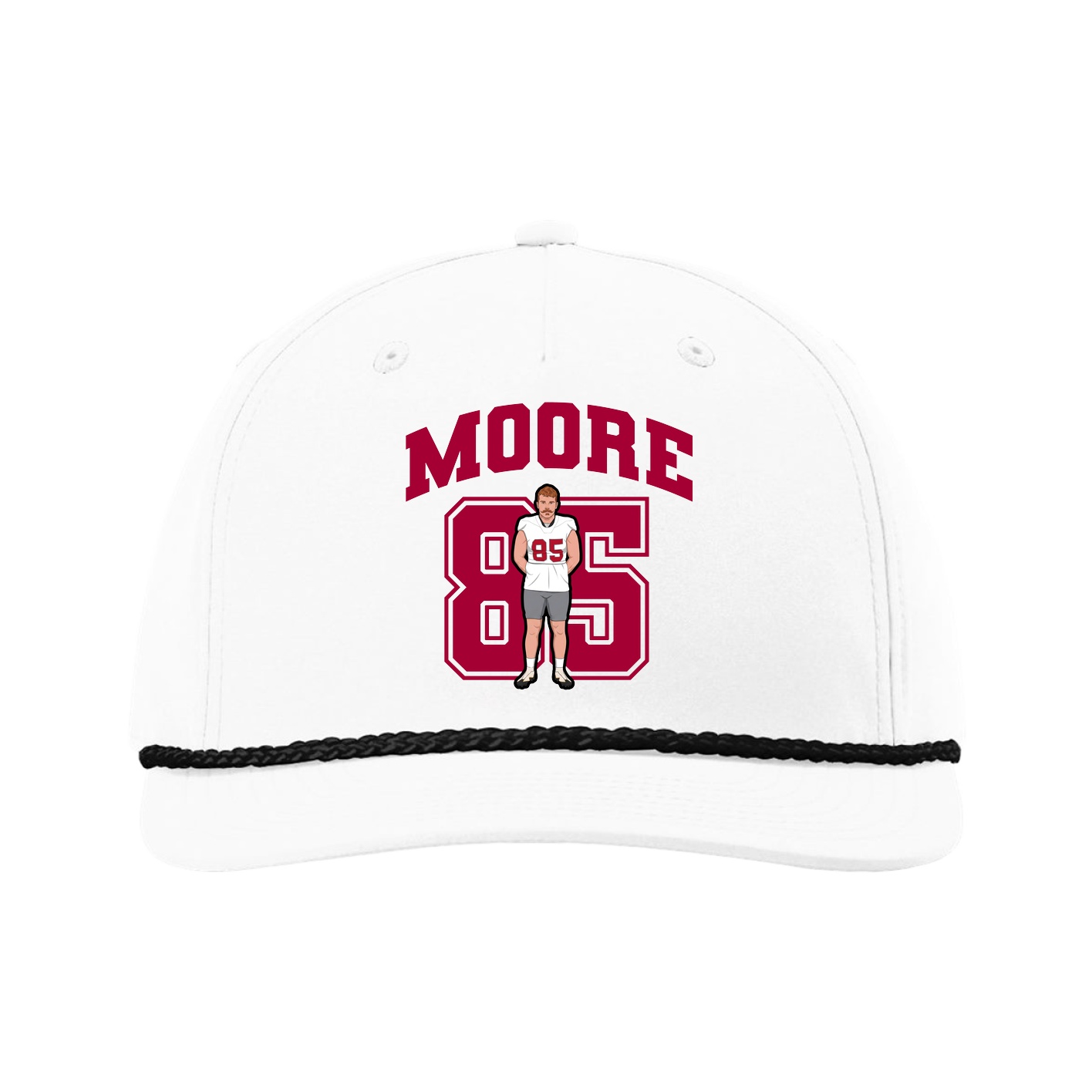 Five-Panel Classic Rope Cap — Number in White