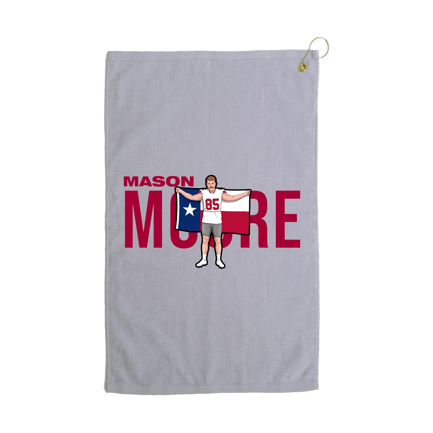 Golf Towel — Player Name in Grey