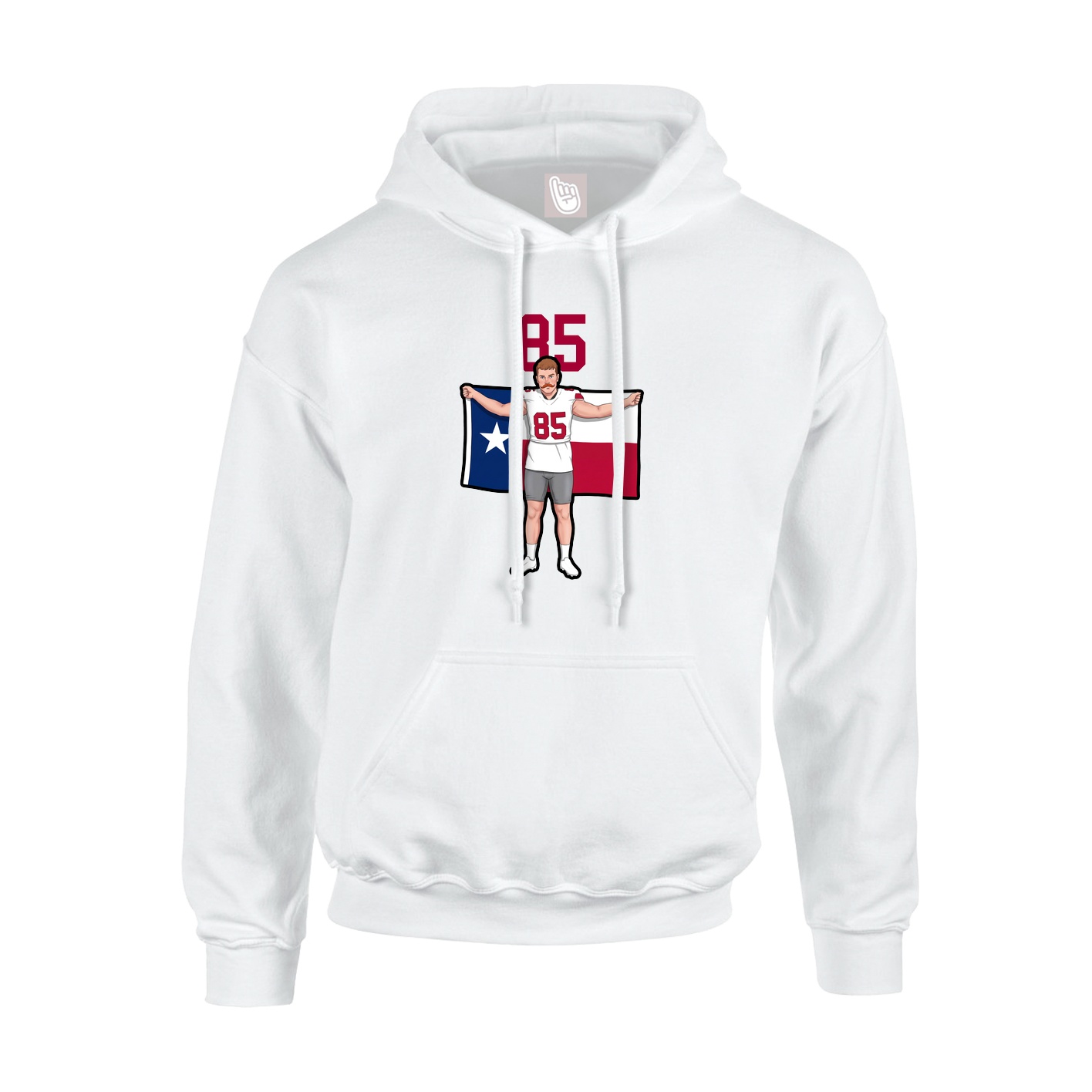 Youth Hoodie — Number Top in White