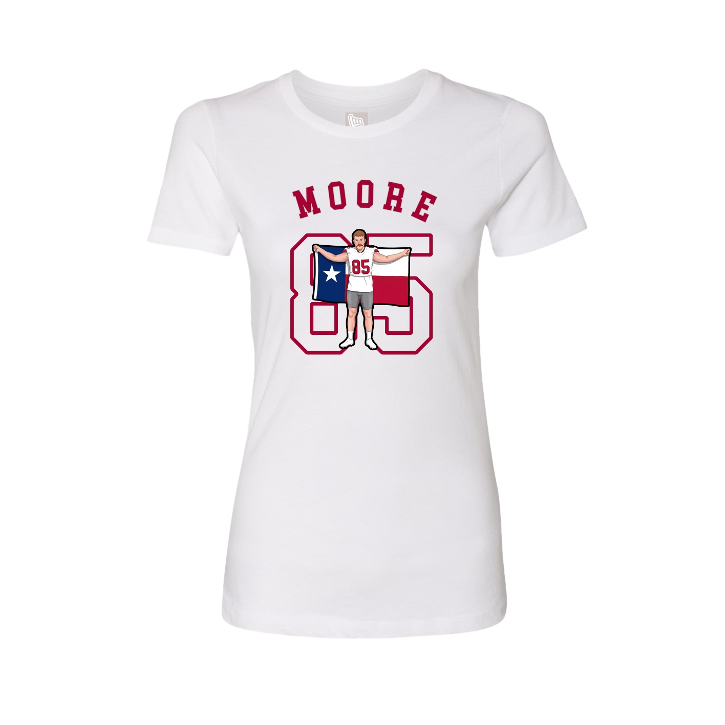 Fitted Women's Tee — Shirsey Arch in White