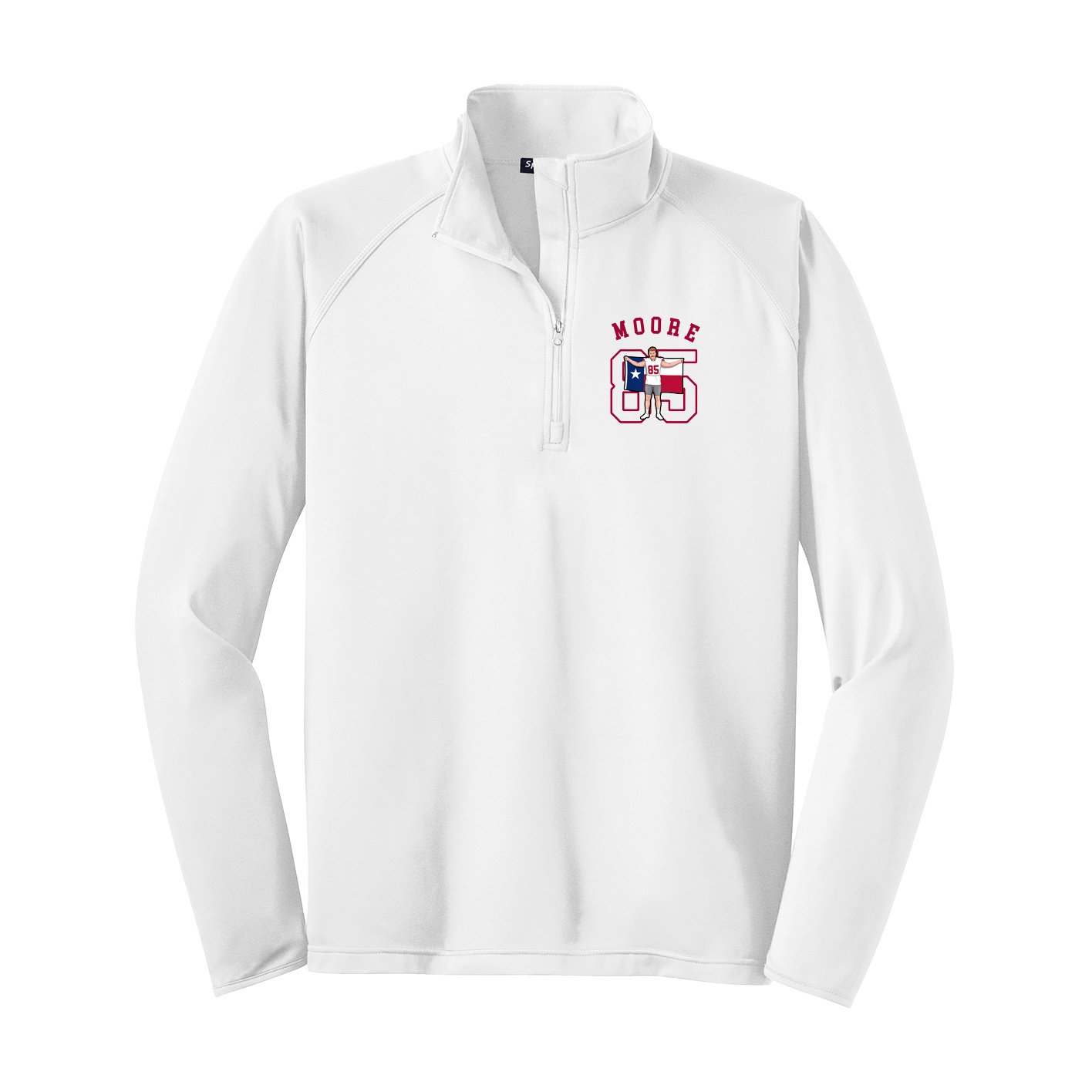Q-Zip Pullover — Shirsey Arch in White