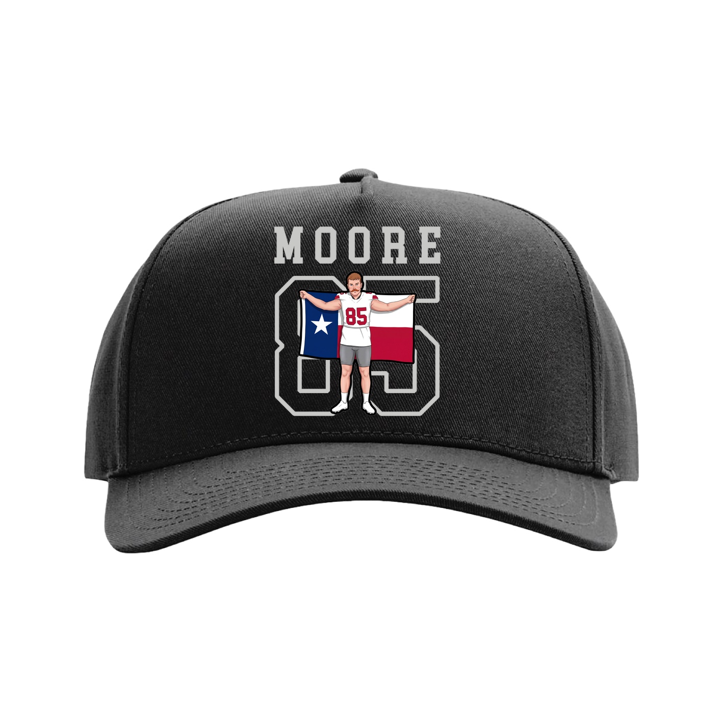 Full Fabric Five-Panel Champ Cap — Shirsey in Black