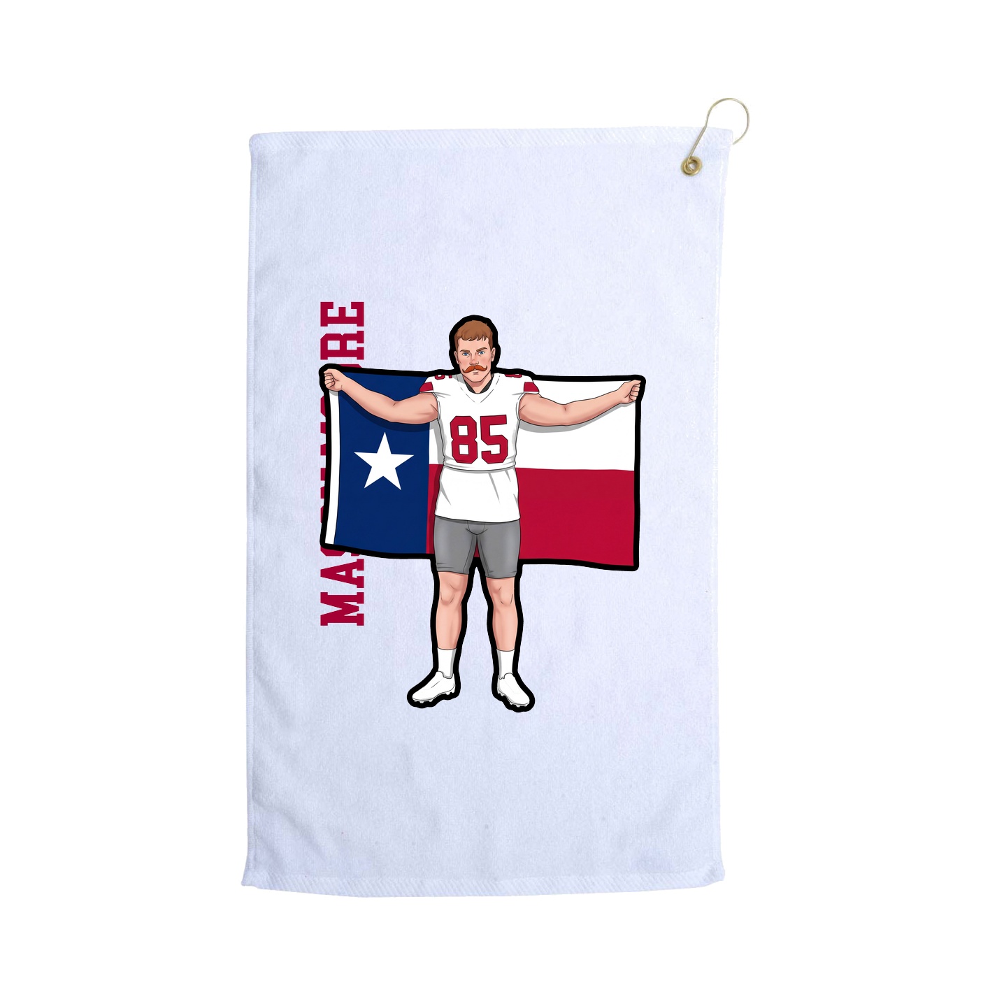 Golf Towel — Name Vertical in White